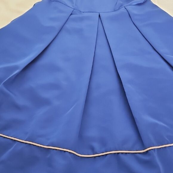Royal Blue Fit and Flare Midi Dress for Wedding Guest - Picture 14 of 16